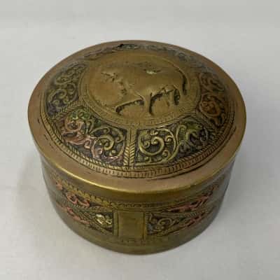 Vintage - Brass and Copper Trinket / Container with Lid