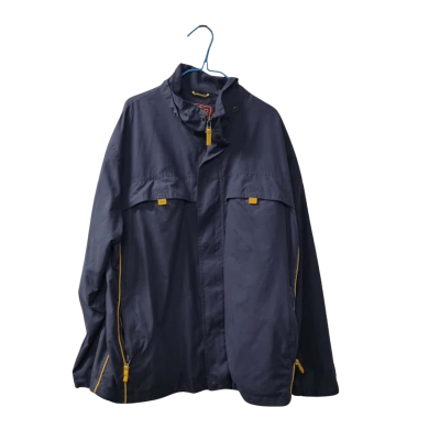 Driza-Bone Men's Size L Front Zipper Jacket Navy Blue / Yellow 