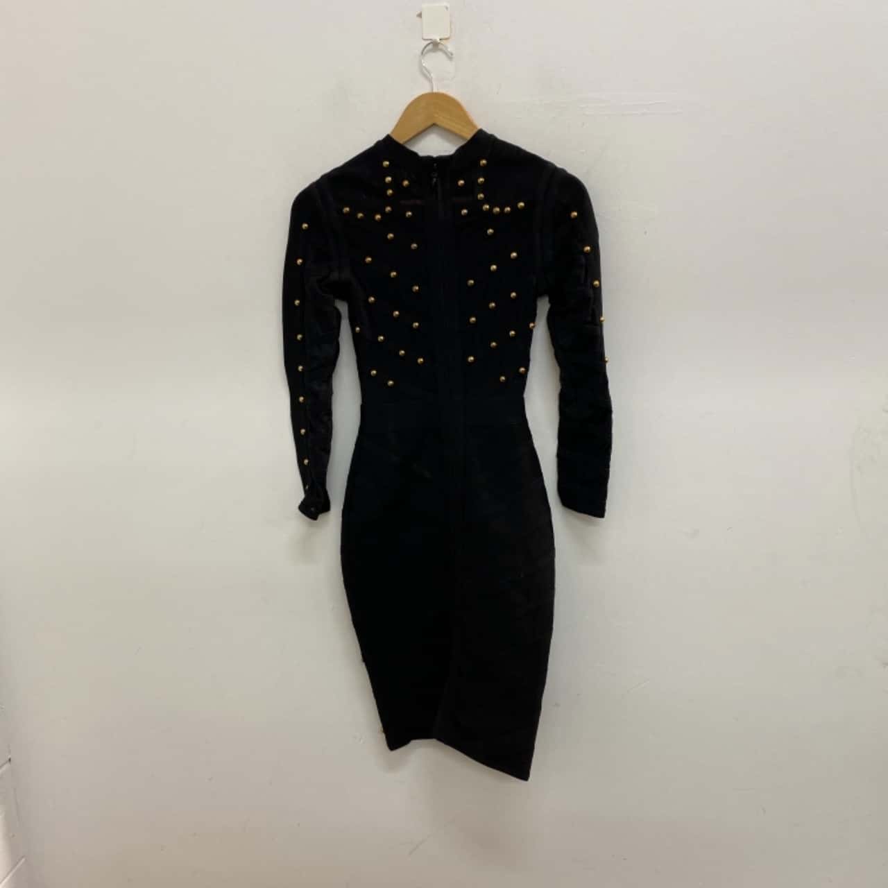 aretha franklin gold dress Black Asymmetrical Gold Ring Neck Midi Dress main image 1