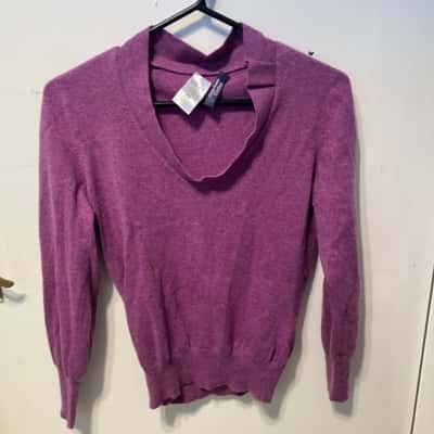 Gran Sasso Womens  Size 12 Long Sleeve Shirt Purple 