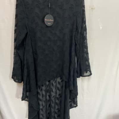Caroline Morgan Size 10 Black Lace Long Sleeve Top