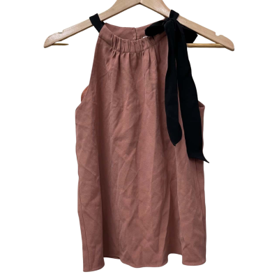 BNWT Veronika Maine Womens Size 6 Black/Pink Sleeveless Top 