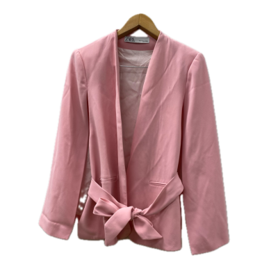Zara Womens Blazer Cape Size M Pink with Belt