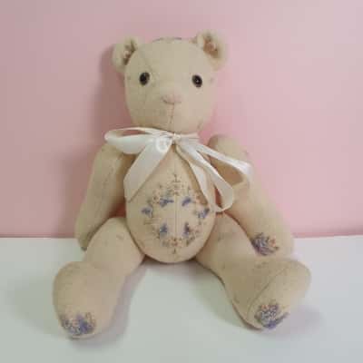 Handmade Wool Bear With Embroidered Body 45cm