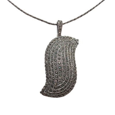 Vintage Women's Silver and Marcasite Necklace