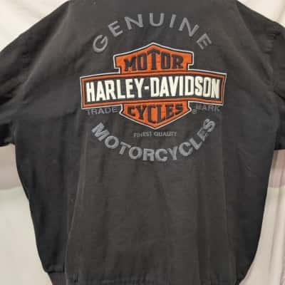 Harley Davidson Mens Reversible Size 4XL Biker / Hood Jacket Black  