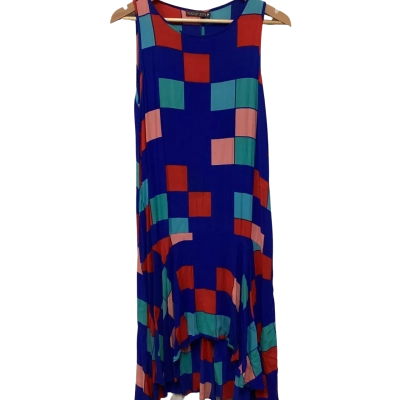 Mister Zimi Womens  Size 12 Midi Dress Blue / Pink  / Red 