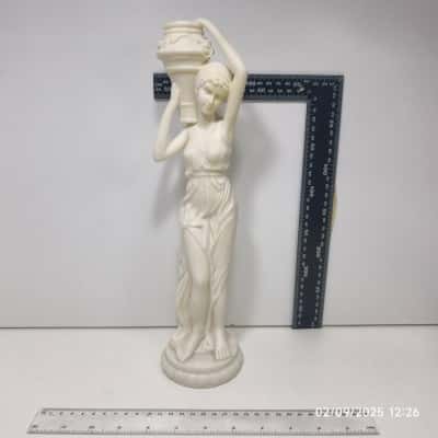 Statue Figurine Lady Neoclassical Vessel Artwork 