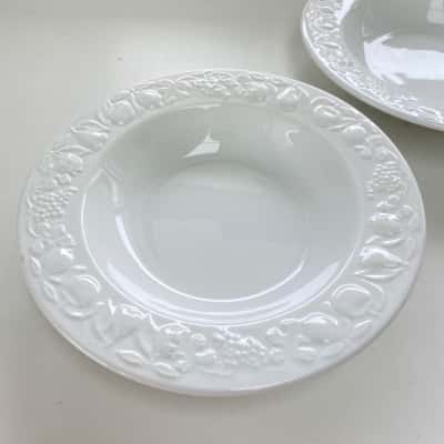 Franco Giorgi Quadrifoglio Fruit Pattern Rimmed Soup Bowl Made In Italy Set Of 2