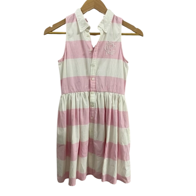 Polo Ralph Lauren Kids  Size 12 Button Front Dress Pink/White 