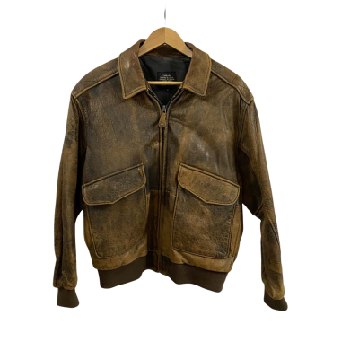  Mens  Size M Old Leather Flight Jacket 