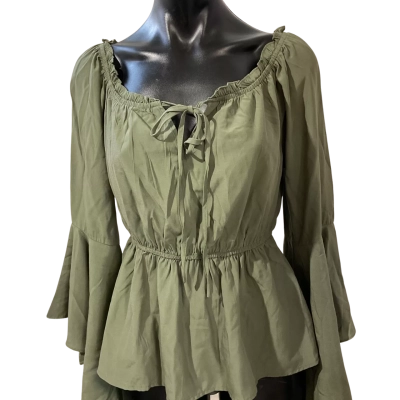 Scarlet Darkness Size S 3/4 Sleeve Shirt Green 