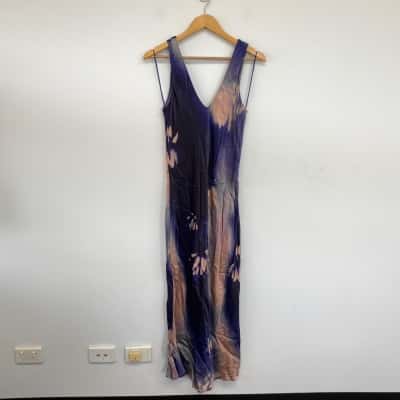 Oliver Bonas Blue First Light Printed Slip Dress  Size 10 