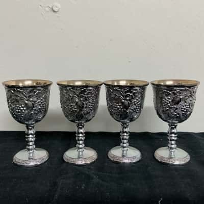 4 x Vintage Silver-plate Goblets 