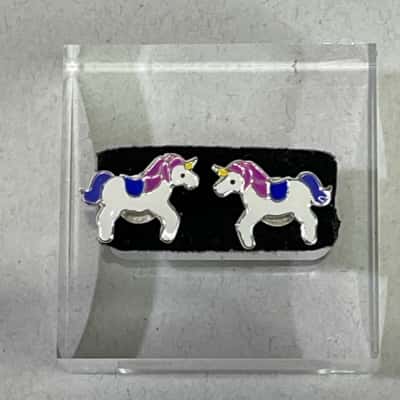 925 Marked Unicorn Earrings 