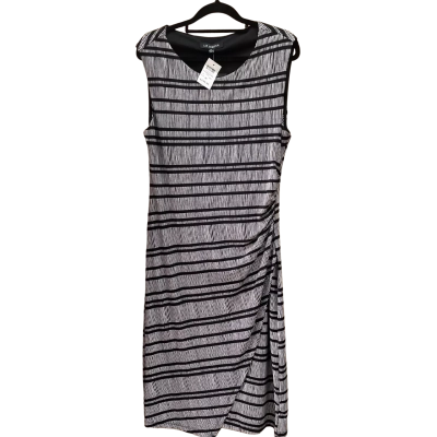 Liz Jordan Womens  Size M Midi Dress Black  / Striped / White 