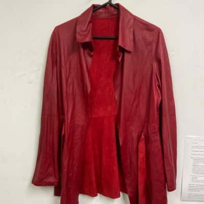  Womens  Size 10 / 8 Open Jacket Red 