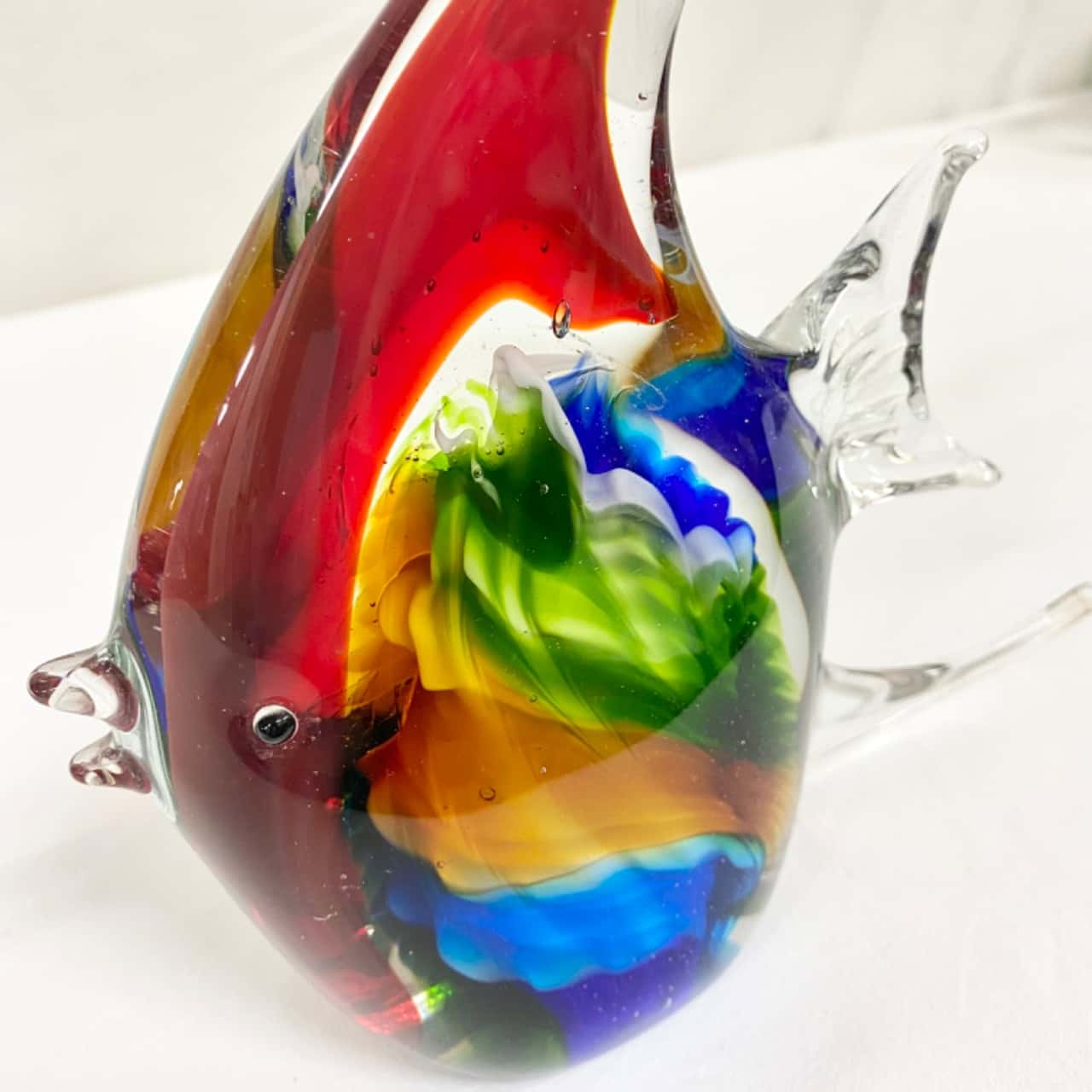 Stunning Colourful Glass Angel Fish Weighing 1.25Kg 19cm Tall(s) - Used ...
