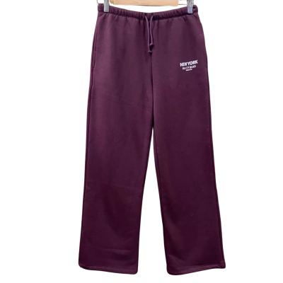 Pull & Bear Maroon/White NYC Graphic Track Pants Size XS