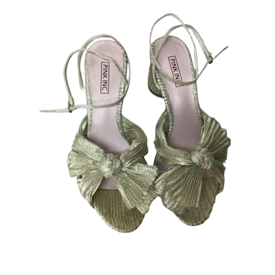 Pink Inc Womens  Size 10B Secret Light Silver Shimmer Heel