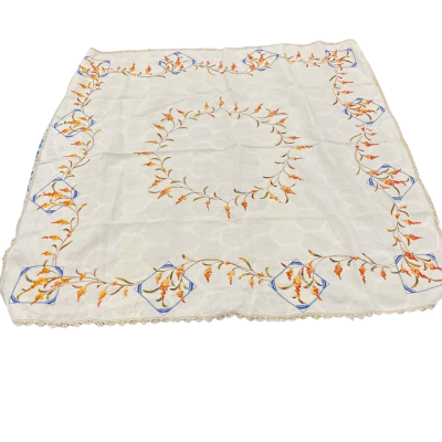 Vintage Tablecloth 120 x 120 cm Heavily Embroidered