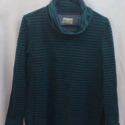 Thomas Cook Womens  Size 14 Long Sleeve Top Green / Navy Blue 