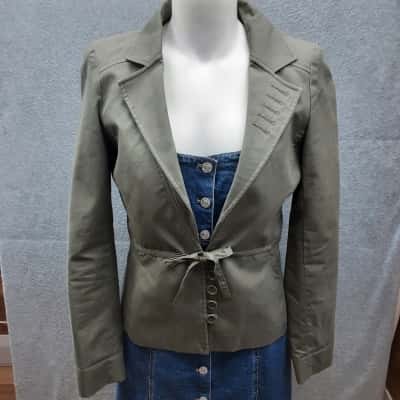 Kookai Womens  Size 40 muted olive  Green  fitted jacket