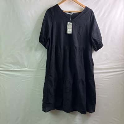 Katies Womens Size 12 Midi Dress Black BNWT