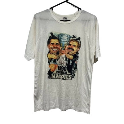 Vintage 1990 Collingwood Premiership Size 22 Printed Shirt 