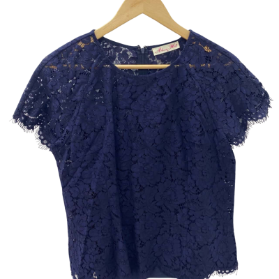 Alannah Hill Womens  2 pce Size 16 Short Sleeve Top Blue 