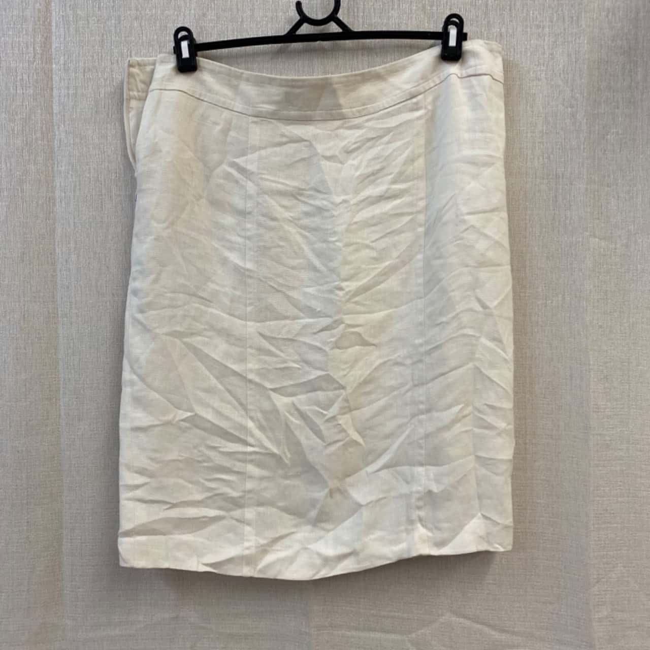 Max Mara Women's Size 14/16 Knee Length Off White (s)