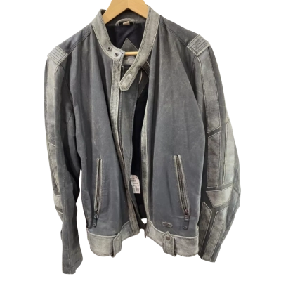 Diesel Womens  Size L Biker Jacket Grey 