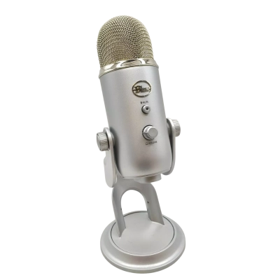 Blue Yeti USB Microphone for PC, Mac, Gaming, Recording, Streaming, Podcasting, Studio and Computer Condenser Mic with Blue VO!CE Effects, 4 Pickup Patterns, Plug and Play. Great Condition Untested  (small elec)
