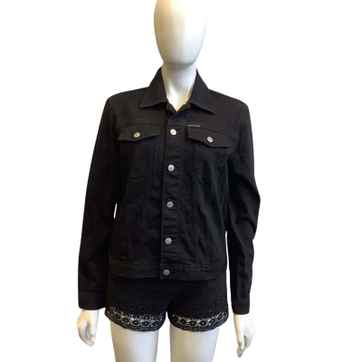 Calvin Klein Jeans Women's Label Size L Denim Jacket Black  