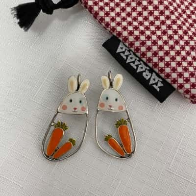 TARATATA Paris France Womens Rabbit Earrings
