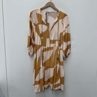 NEW - Abel The Label 3/4 Sleeve Tie Front Dress - Size L 