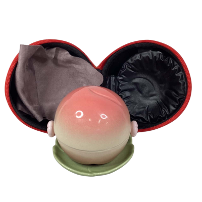 Peach shape portable porcelain travel tea set