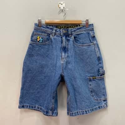 Half Half Mens  Size 28 Cargo / Denim Shorts Blue 