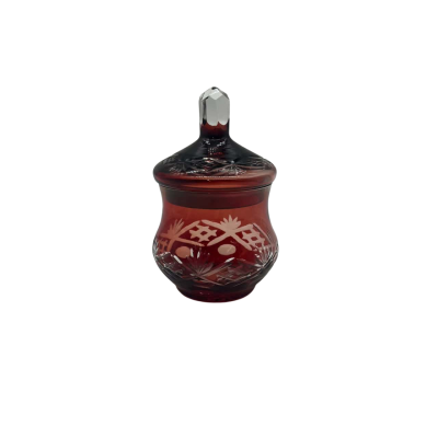 Small Red Glass Jar 