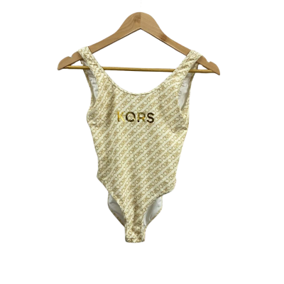 Michael Kors Kids Size 12 Logo Print U-Back Swimsuit