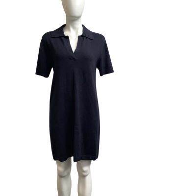Brand New Country Road Womens  Size XS Linen Blend Knit Polo Dress Navy