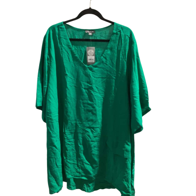 Autograph Womens  Asymmetrical Size 26 Short Sleeve Summer Top Green RRP $119.99