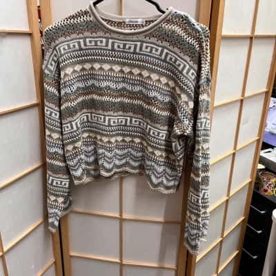 Ghanda Womens  Size S Cropped Top / Long Sleeve Top Beige / Blue / Cream / Olive 