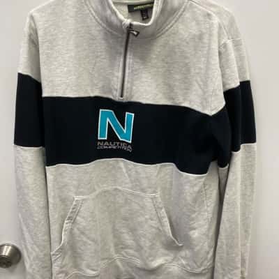 Nautica Mens  Size L Hoodie Grey 