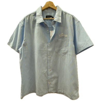 XLarge Mens  Short Sleeve Shirt Blue / White Size S 