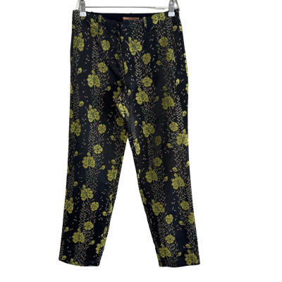 BNWT Scotch & Soda Maison Scotch Womens Jacquard Starwatcher Floral Tailored Pants Size S Black / Green RRP: $269.95 
