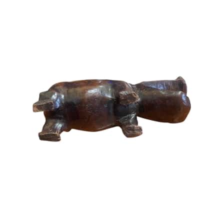 Hand carved hippo