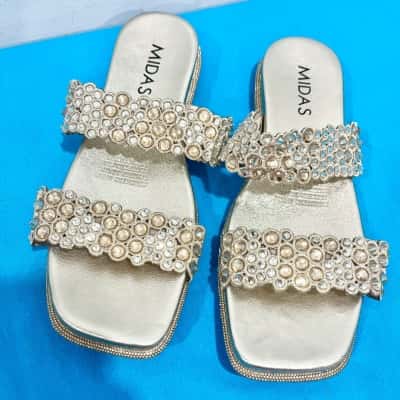 Midas Gold Gemstone Flats Size 8-Near New 