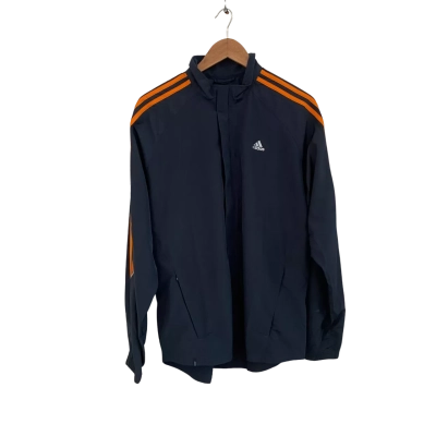 Adidas Mens  Size L Performance Jacket Navy Blue / Orange 