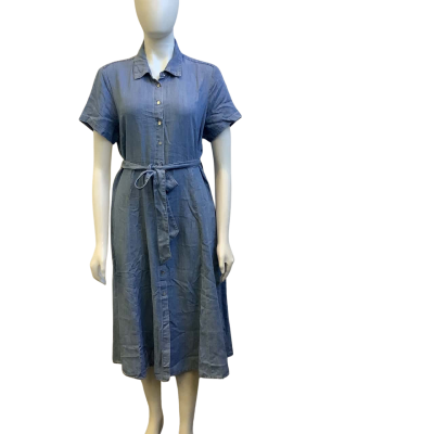 Forever New Womens  Size 14 / Petite Shirt Collar Midi Dress Blue